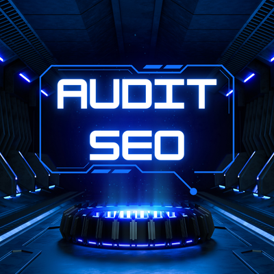 Image style higt-tech esport moderne présentant l'audit seo